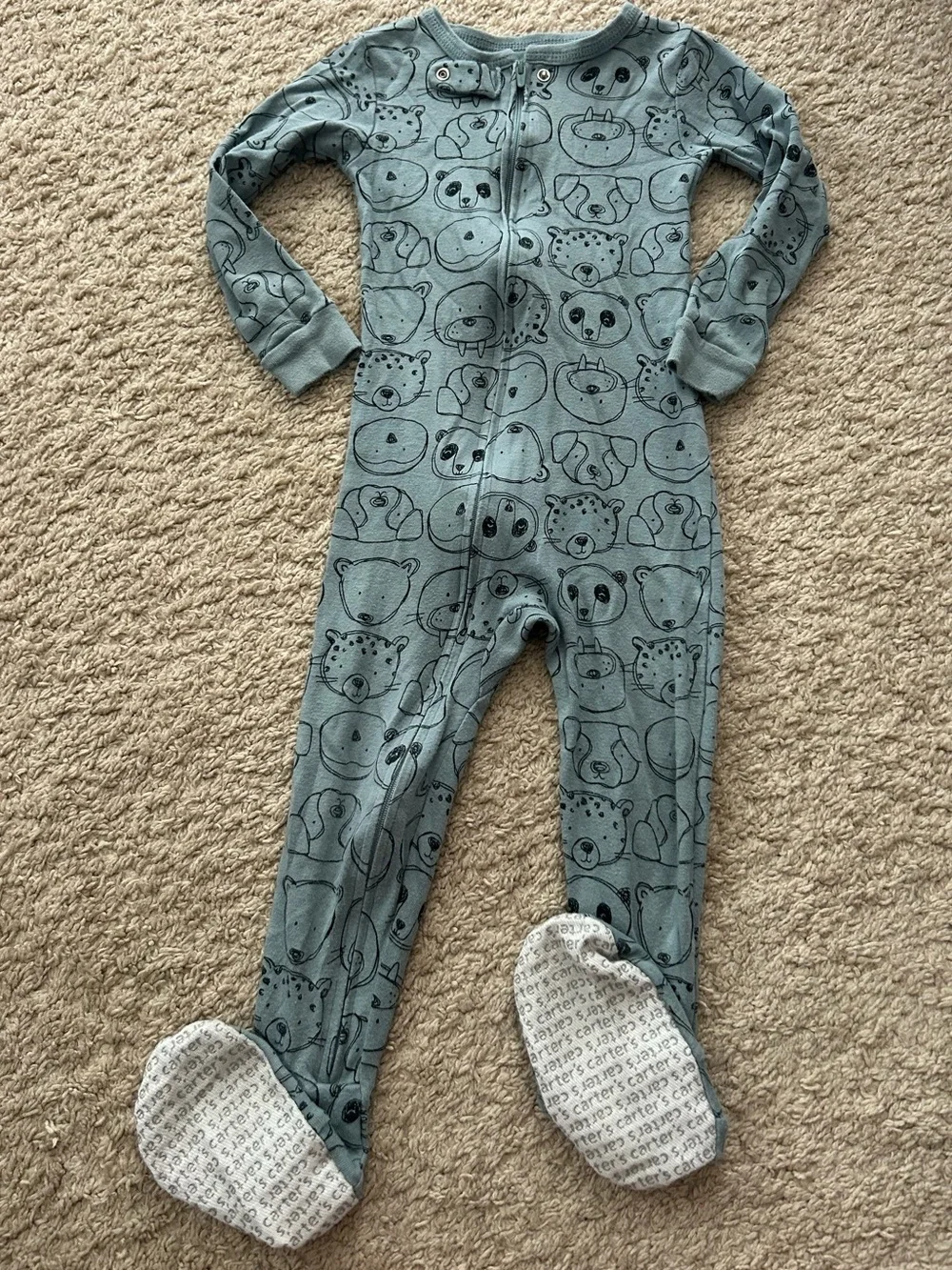 Carters Cotton Footies One piece PJs 3T